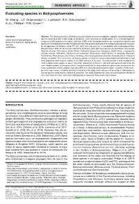 Evaluating Species in &lt;I&gt; Botryosphaeriales&lt;/I&gt;