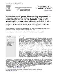Identification of Genes Differentially Expressed in Mikania Micrantha