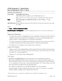 CS200 Assignment 2 – Named Styles Due Tuesday May 21, 2019, 11:59 Pm Readings and Resources Typographic Information: Begin