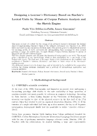 Designing a Learner's Dictionary Based on Sinclair's Lexical Units by Means of Corpus Pattern Analysis and the Sketch Engine