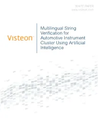 Multilingual String Verification for Automotive Instrument Cluster Using Artificial Intelligence