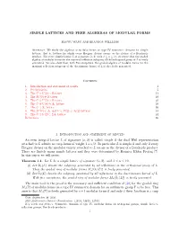 SIMPLE LATTICES and FREE ALGEBRAS of MODULAR FORMS 1. Introduction and Statement of Results an Even Integral Lattice L of Signat