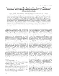 Two Androdioecious and One Dioecious New Species of Pristionchus (Nematoda: Diplogastridae): New Reference Points for the Evolution of Reproductive Mode