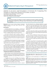 Analysis of Accuracy and Formulation of Criterion for Comparing Two