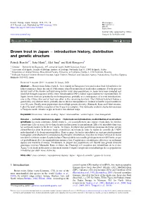 Brown Trout in Japan À Introduction History, Distribution and Genetic Structure