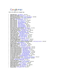 Click on the Address for a Google Map