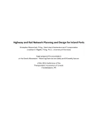 Highway and Rail Network Planning and Design for Inland Ports
