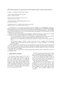 LIUTO Development and Optimisation of the Propulsion System; Study, Design and Tests