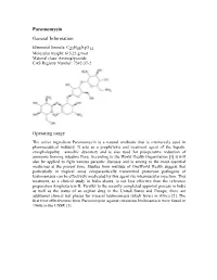 Paromomycin General Information Operating Range