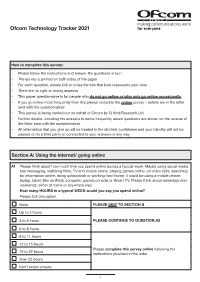Technology Tracker 2021 Paper Questionnaire