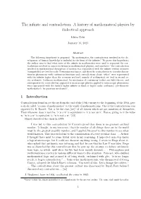 The Infinite and Contradiction: a History of Mathematical Physics By