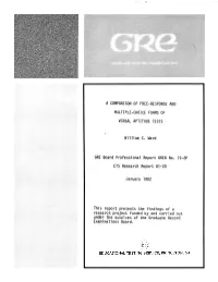 A Comparison of Free-Response and Multiple-Choice Forms