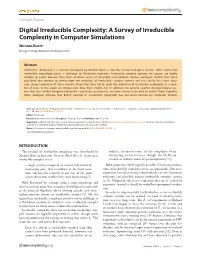 Digital Irreducible Complexity: a Survey of Irreducible Complexity in Computer Simulations