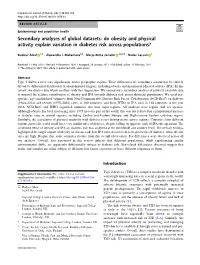 Do Obesity and Physical Activity Explain Variation in Diabetes Risk Across Populations?