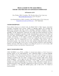 From Gandhi to the Arab Spring: Theory and Practice of Nonviolent Resistance
