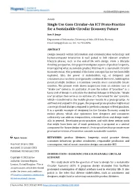 Single Use Goes Circular–An ICT Proto-Practice for a Sustainable Circular Economy Future