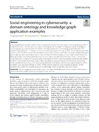Social Engineering in Cybersecurity: a Domain Ontology and Knowledge Graph Application Examples Zuoguang Wang1,2* , Hongsong Zhu1,2* ,Peipeiliu1,2 and Limin Sun1,2