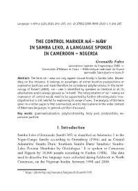 The Control Marker Na᷆ ~ Na᷄w in Samba Leko, A