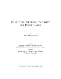 Computing Winning Strategies for Poset Games