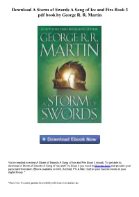 Download a Storm of Swords a Song of Ice and Fire Book 3 Pdf Ebook by George R. R. Martin
