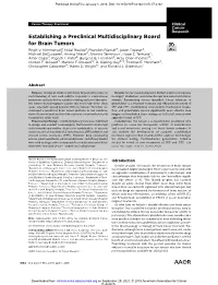 Establishing a Preclinical Multidisciplinary Board for Brain Tumors Birgit V