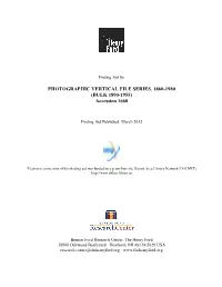 Finding Aid for the Photographic Vertical File Series