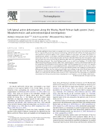 Iran): Morphotectonics and Paleoseismological Investigations