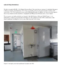 Lab and Shop Orientation