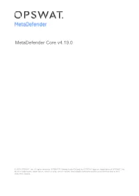 Metadefender Core V4.19.0