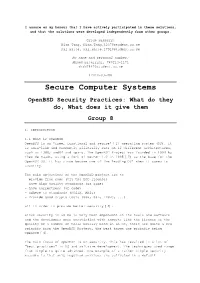 Openbsd Security Practises