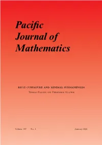Ricci Curvature and Minimal Submanifolds