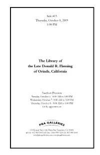 The Library of the Late Donald R. Fleming of Orinda, California
