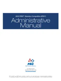 2015 FIRST® Robotics Competition (FRC®)