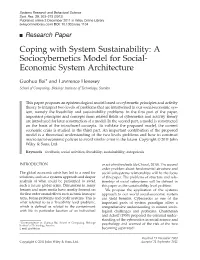 A Sociocybernetics Model for Social- Economic System Architecture