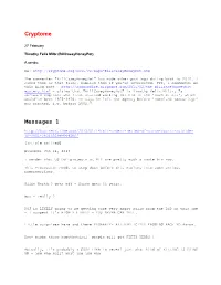 Cryptome Messages 1