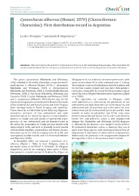 Cyanocharax Alburnus (Hensel, 1870) (Characiformes: Characidae): First Distribution Record in Argentina Istributio D Lucila C