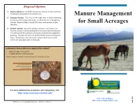 Manure Management for Small Acreages