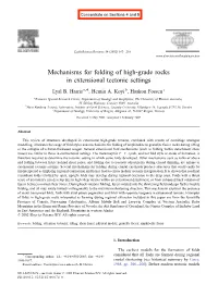 Mechanisms for Folding of High-Grade Rocks in Extensional Tectonic Settings