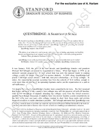 Questbridge: a Search for Scale