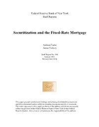 Securitization and the Fixed-Rate Mortgage