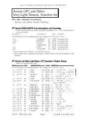 Axions (A0) and Other Very Light Bosons, Searches for See the Related Review(S): Axions and Other Similar Particles