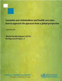 Consumer Over-Indebtedness and Health Care Costs: How to Approach the Question from a Global Perspective
