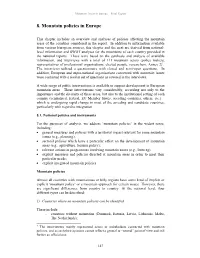 Analysis of Mountain Areas in EU Member States, Acceding and Other European Countries