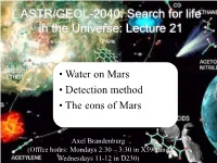 ASTR/GEOL-2040: Search for Life in the Universe: Lecture 21