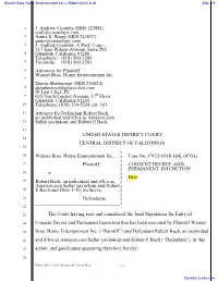 CONSENT DECREE and PERMANENT INJUNCTION By