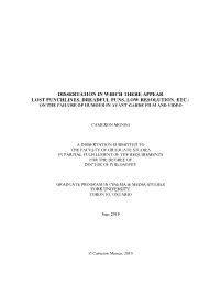 Dissertation in Which There Appear Lost Punchlines, Dreadful Puns, Low Resolution, Etc.: on the Failure of Humour in Avant-Garde Film and Video