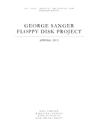 George Sanger Floppy Disk Project