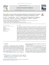 Gray Matter Volume Changes Following Antipsychotic Therapy in First