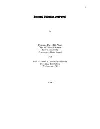 Personal Calendar, 1995-2007