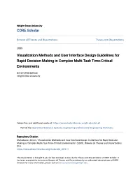Visualization Methods and User Interface Design Guidelines for Rapid Decision Making in Complex Multi-Task Time-Critical Environments